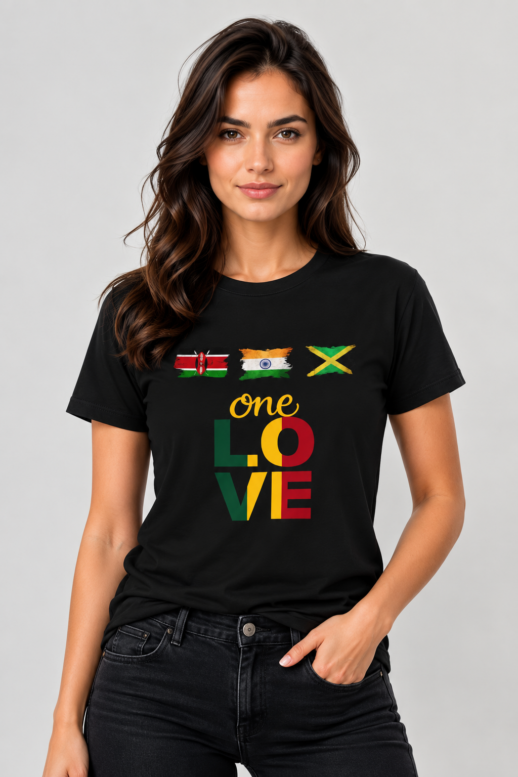 One Love Reggae T-Shirt Move With Purpose Inspirational Graphic T-Shirt
