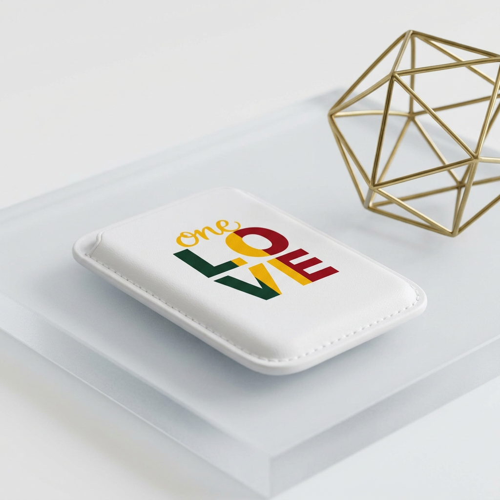 One Love Vegan MagSafe Wallet — Slim Card Holder with Bold Retro Typography