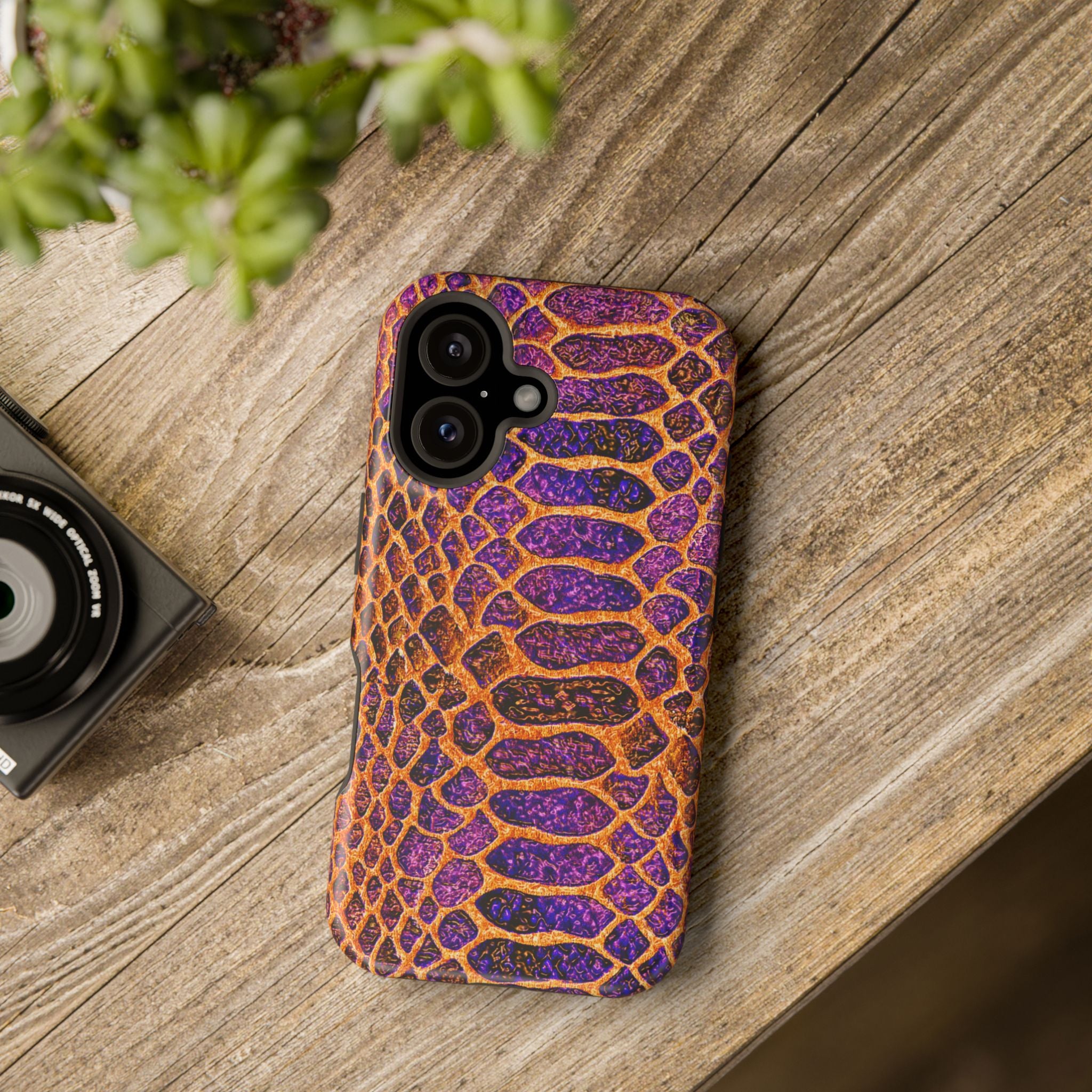 Purple-Gold Snake Skin Magnetic Impact Case
