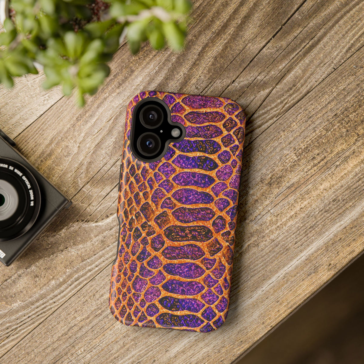 Purple-Gold Snake Skin Magnetic Impact Case