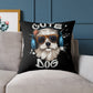 Cute Dog Headphones Square Pillow — Cool Sunglasses Pet Decor