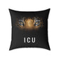Tiger Eyes 'ICU' Square Pillow – Bold Wildlife Accent Cushion