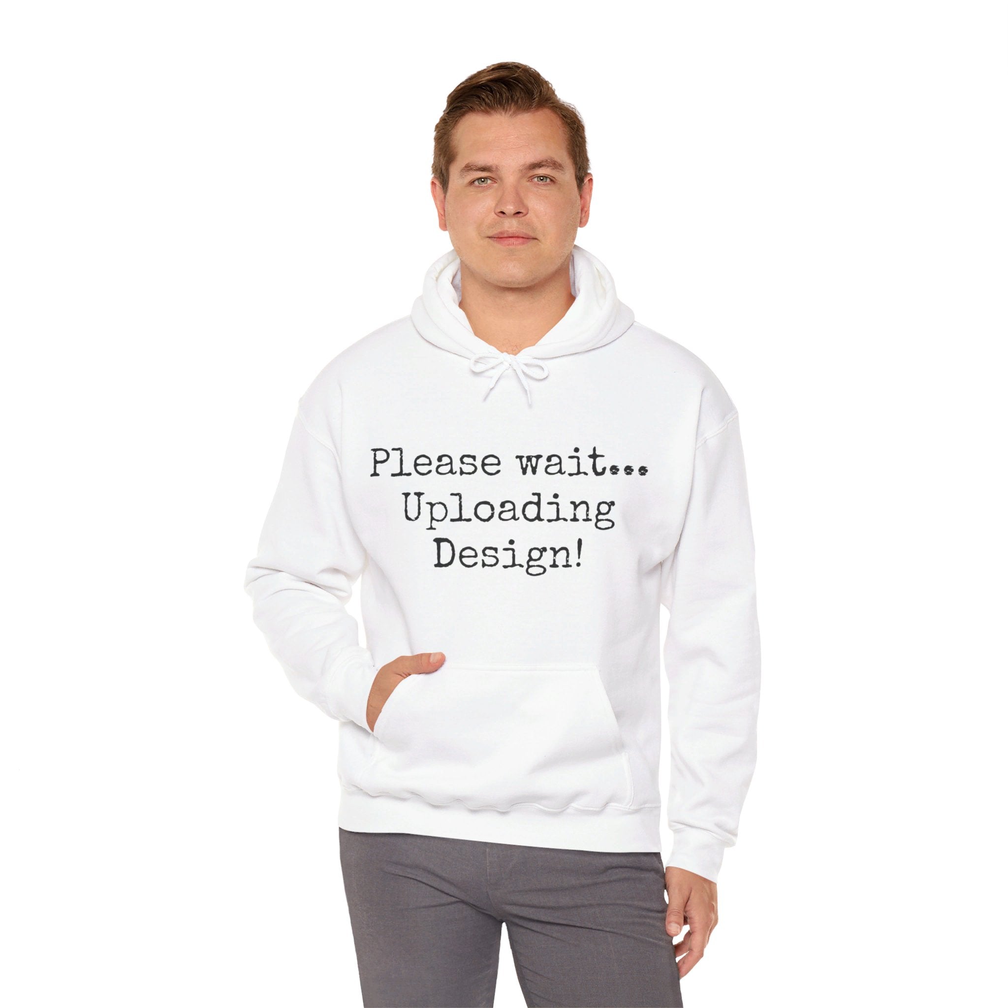 Please wait uploading, Unisex Hooded Sweatshirt, Gift, Mindfulness, Motivation, Inspiration, Conscience Garment, Funny