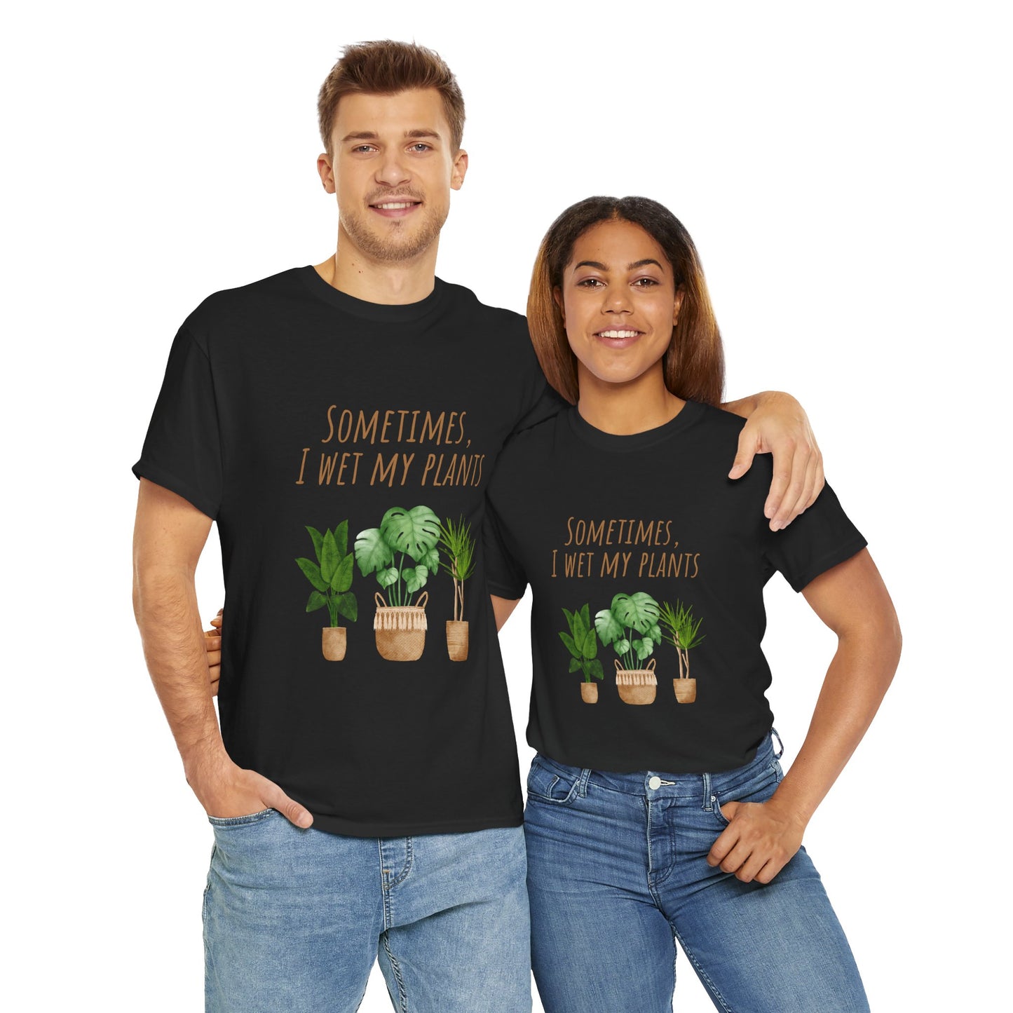 Plant Lover's Tee, Sometimes I Wet My Plants Shirt, Unisex Cotton Tee, Gardener Gift, Eco-Friendly Apparel - Conscience Garment