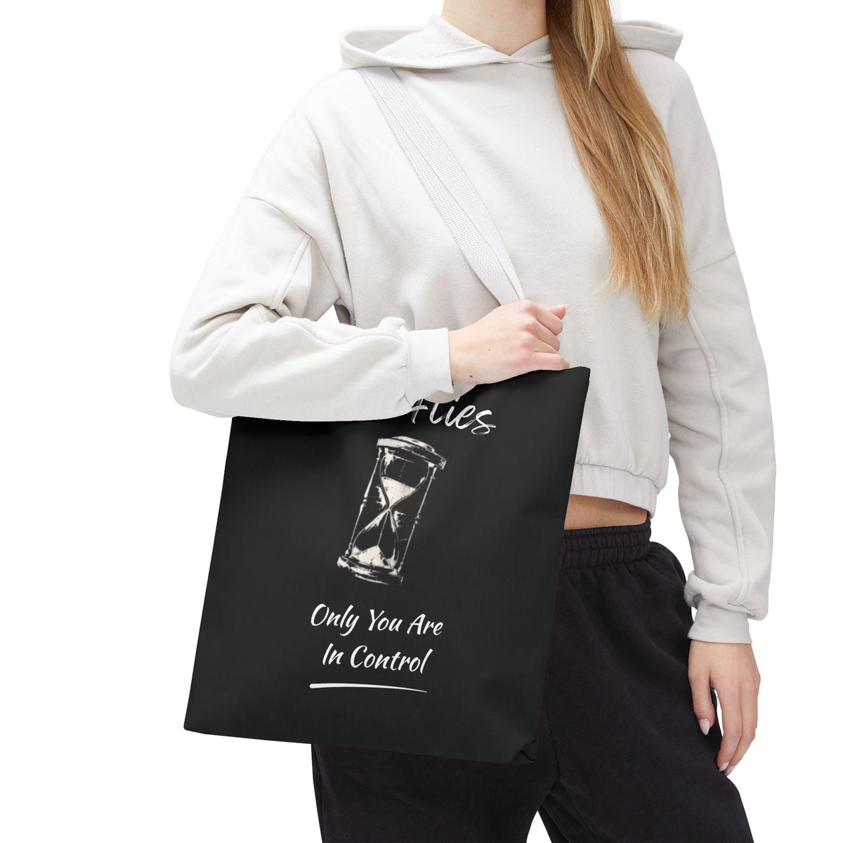 Time Flies Motivational Tote Bag