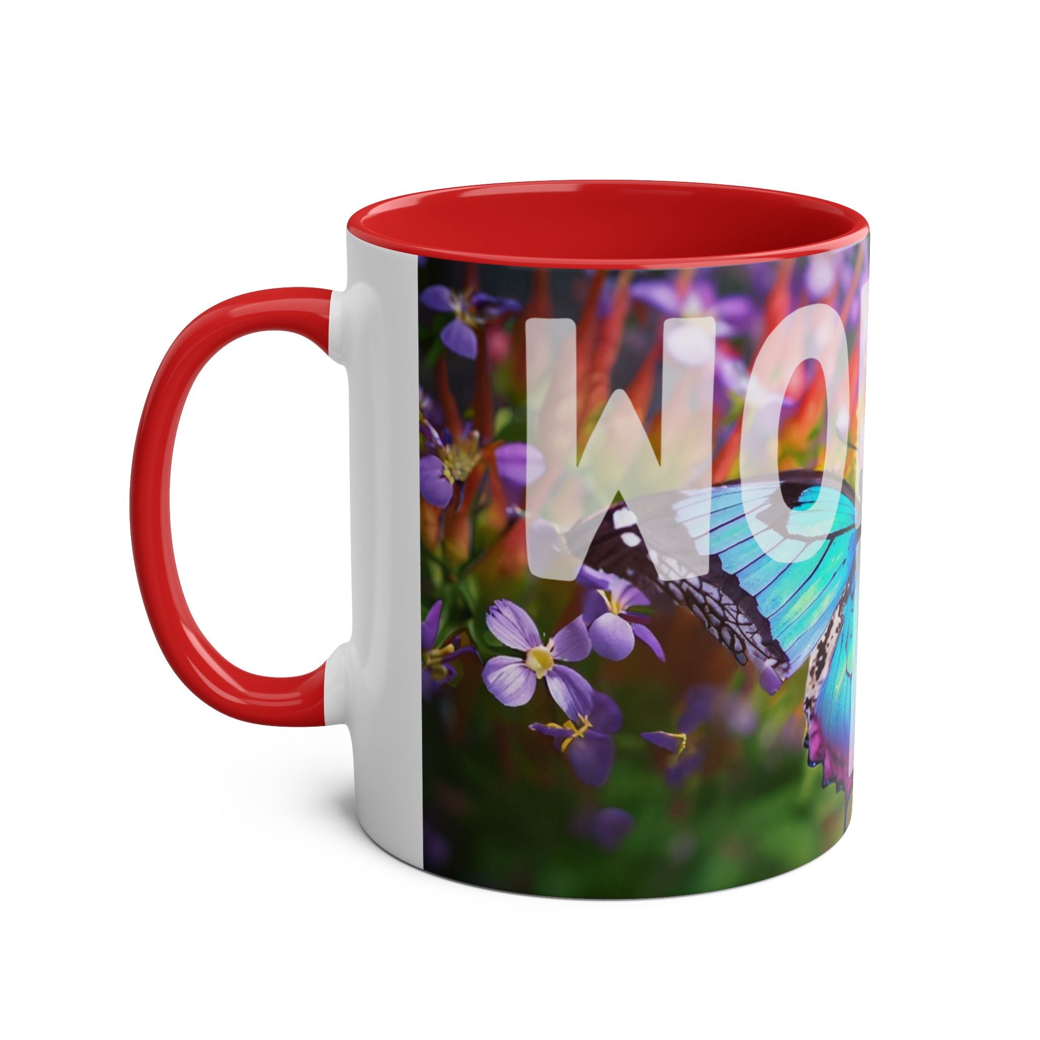 Mom Wow Two-Tone Coffee Mug, Birthday Gift, Mothers Day, 7 Colors