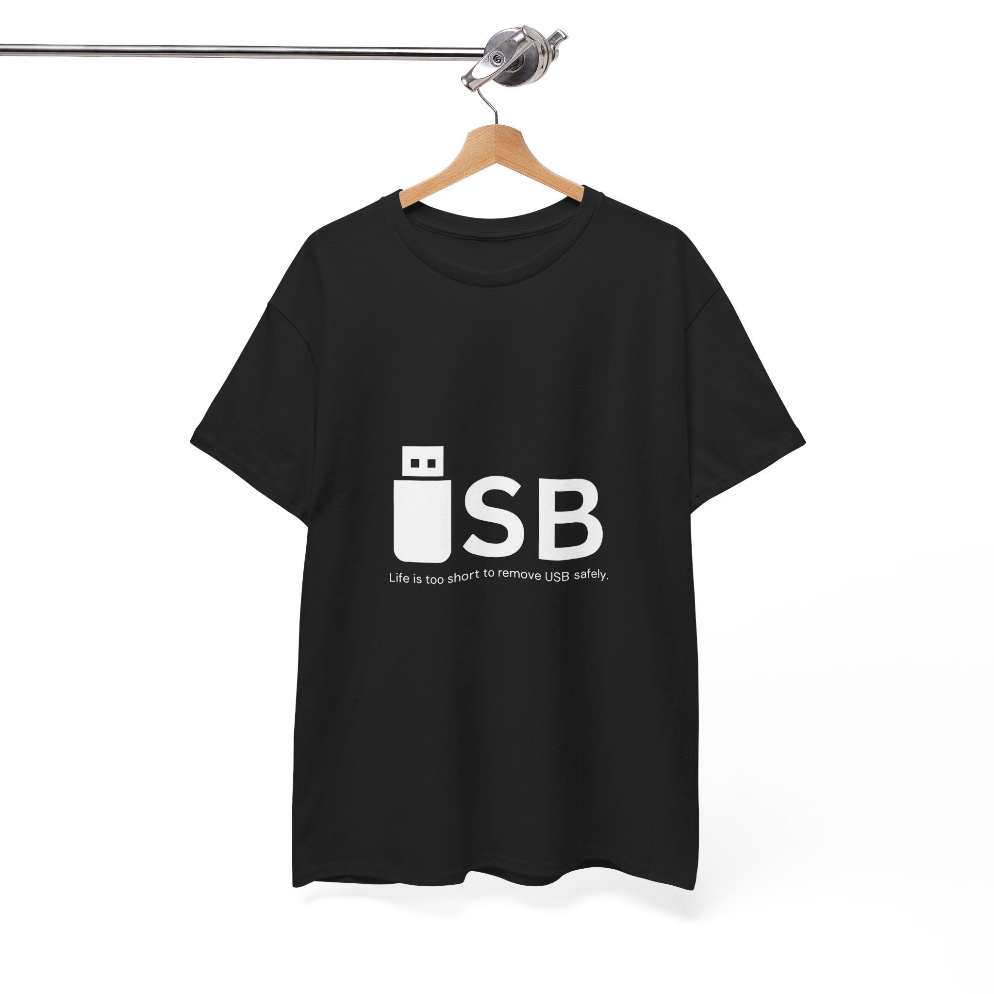 USB Life Short Unisex Tee, Funny Tech Gift, Programmer Shirt, Geek Humor Tee, Casual Everyday Wear, Unique Gift for Men and Women