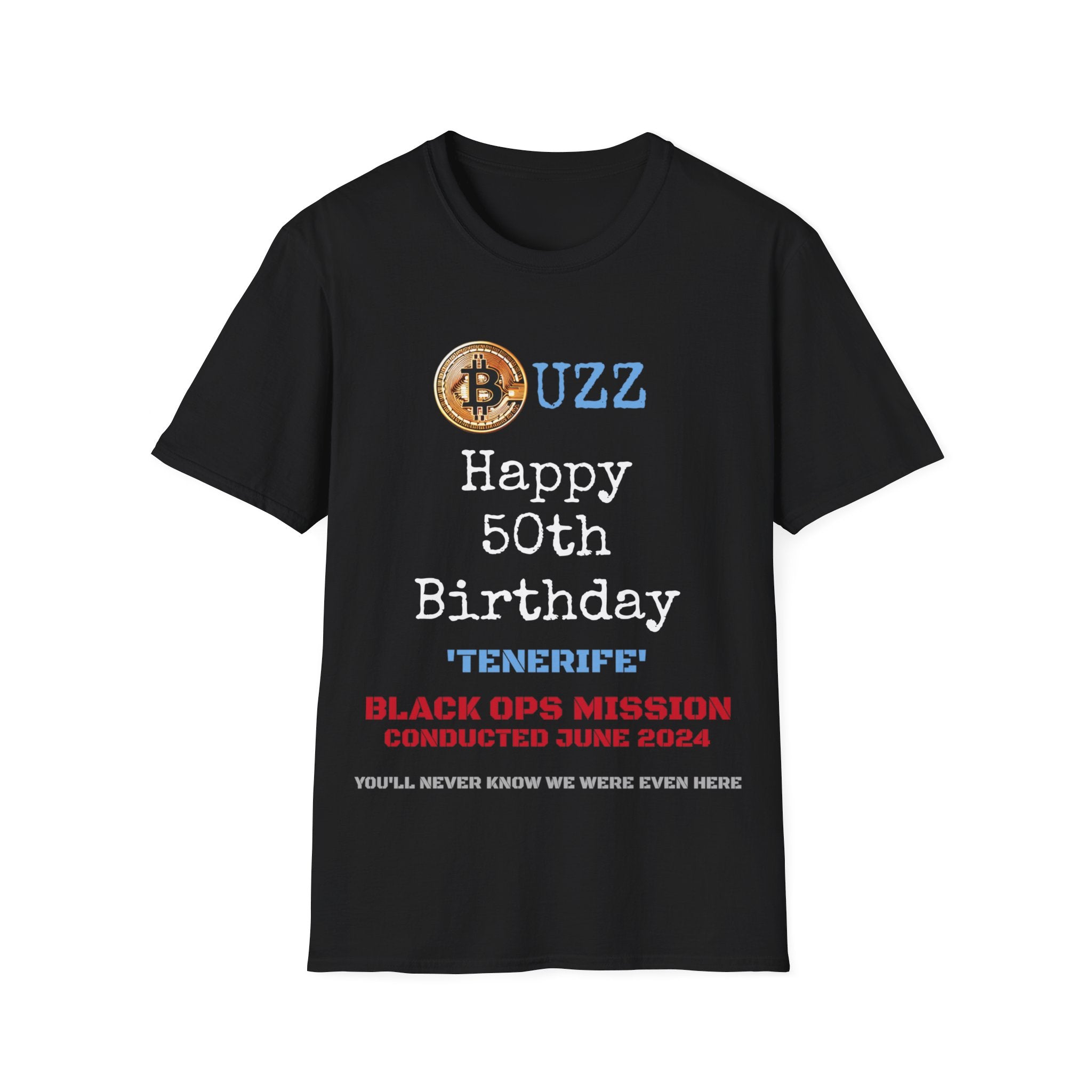 Personalised 50th birthday Buzz - T-Shirt - Unisex Softstyle T-Shirt, Gift, Funny, Holiday