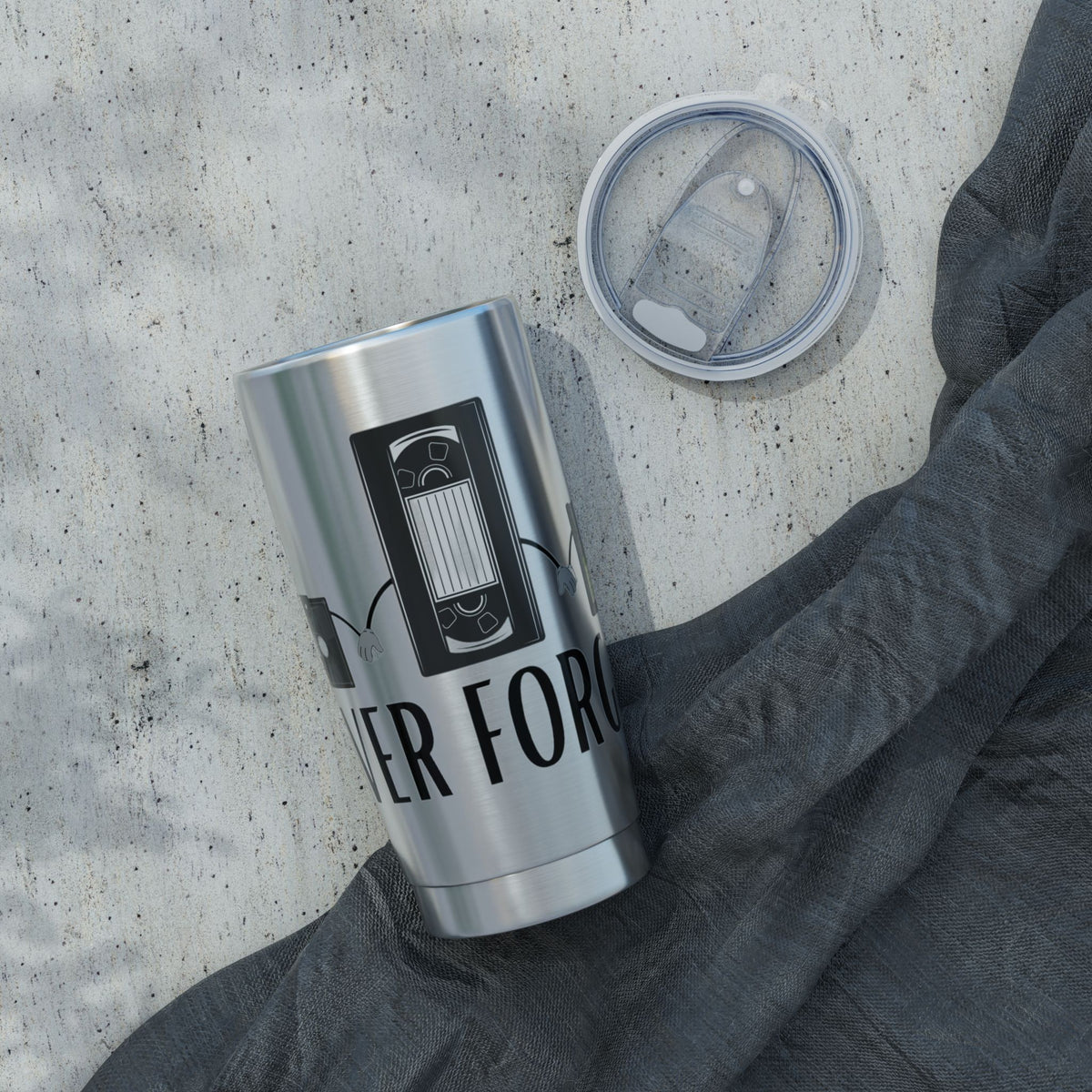 Never Forget Retro Vagabond 20oz Stainless Steel Tumbler - Cassette, VHS & Floppy Disc