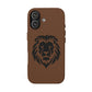 Engraved PU Leather Phone Case — Embossed Lion Design