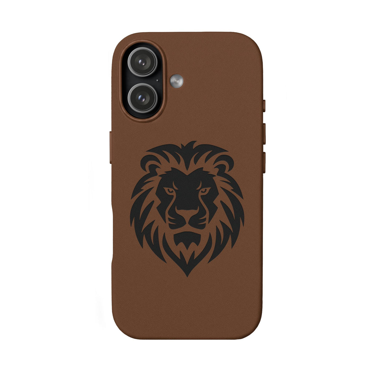 Engraved PU Leather Phone Case — Embossed Lion Design