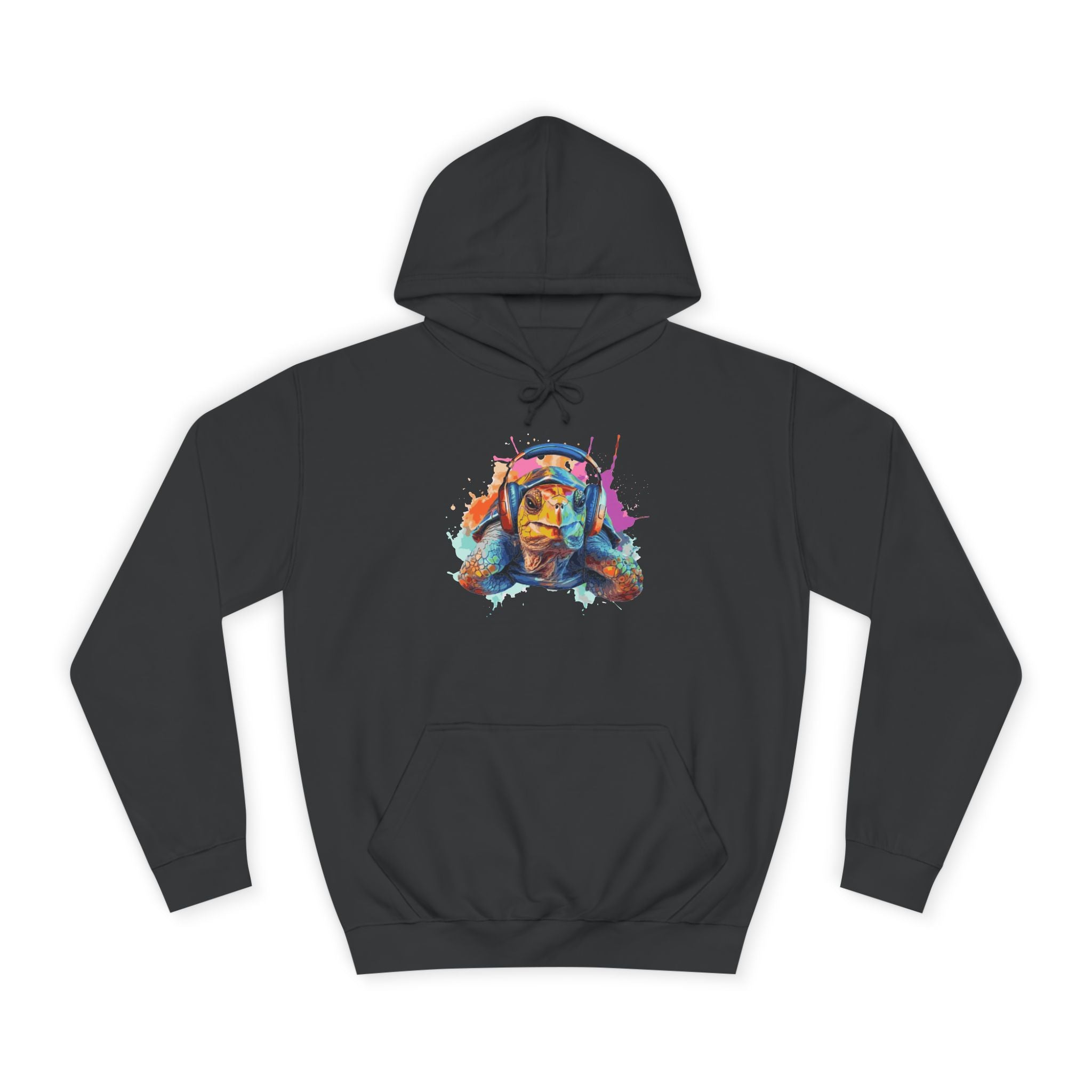 Colorful Turtle Headphones Hoodie — Watercolor Music Hoodie