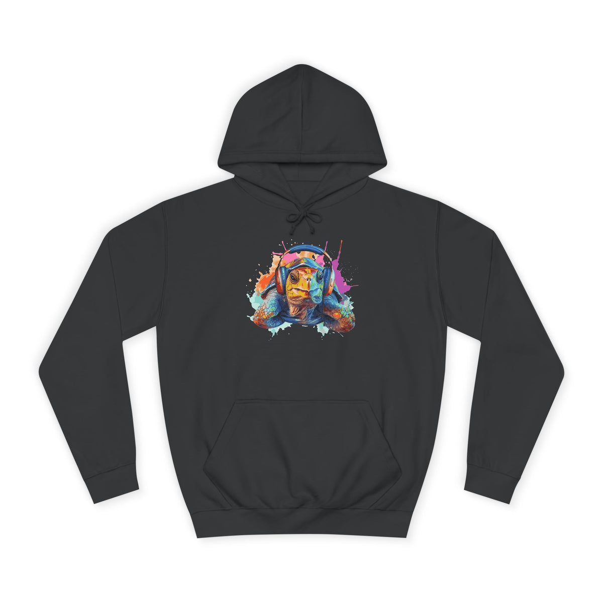 Colorful Turtle Headphones Hoodie — Watercolor Music Hoodie