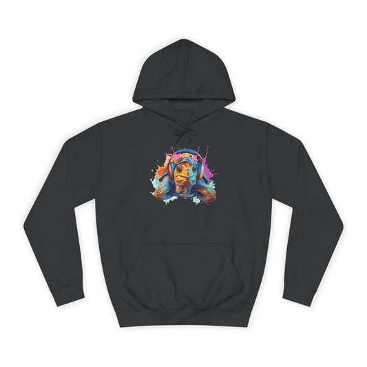 Colorful Turtle Headphones Hoodie — Watercolor Music Hoodie
