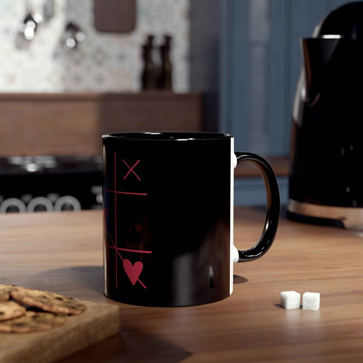 Hearts and Crosses Coffee Mug,  11oz