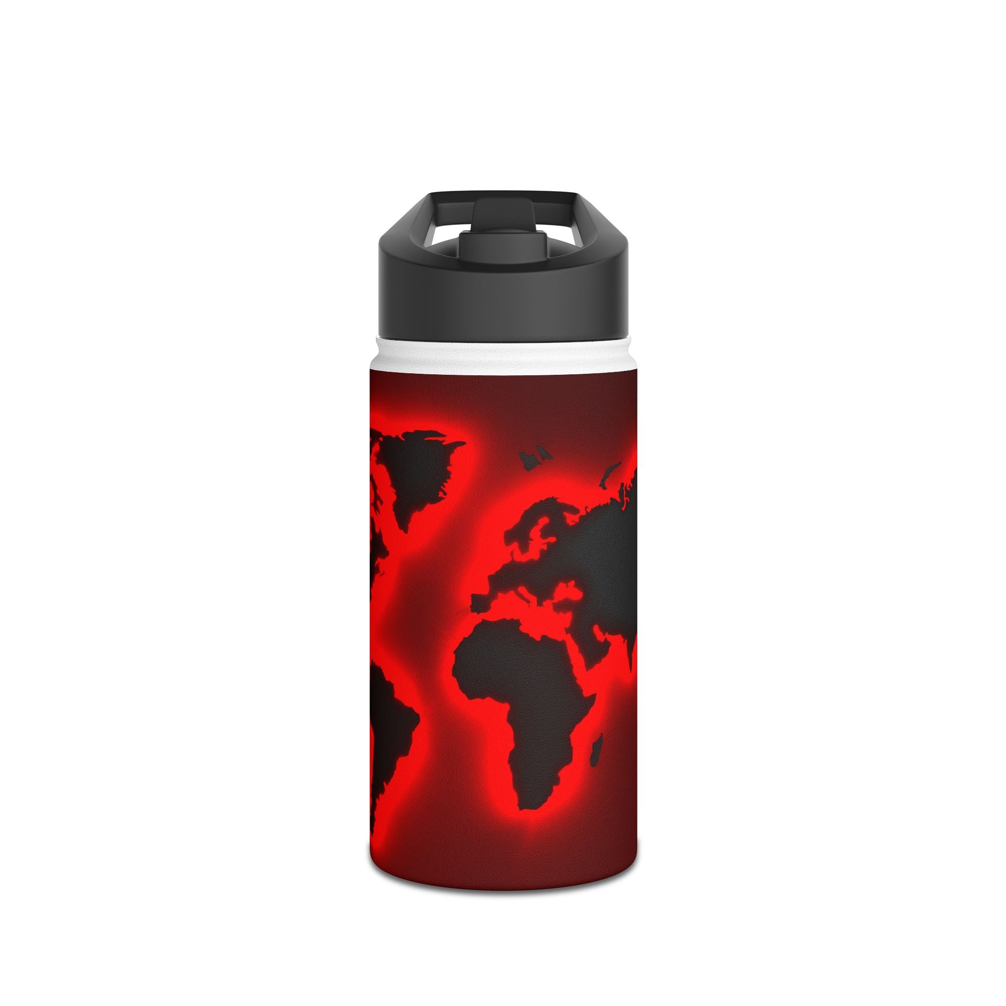 Stainless Steel Water Bottle, World in your hands, Gift, On the Run, Cycling