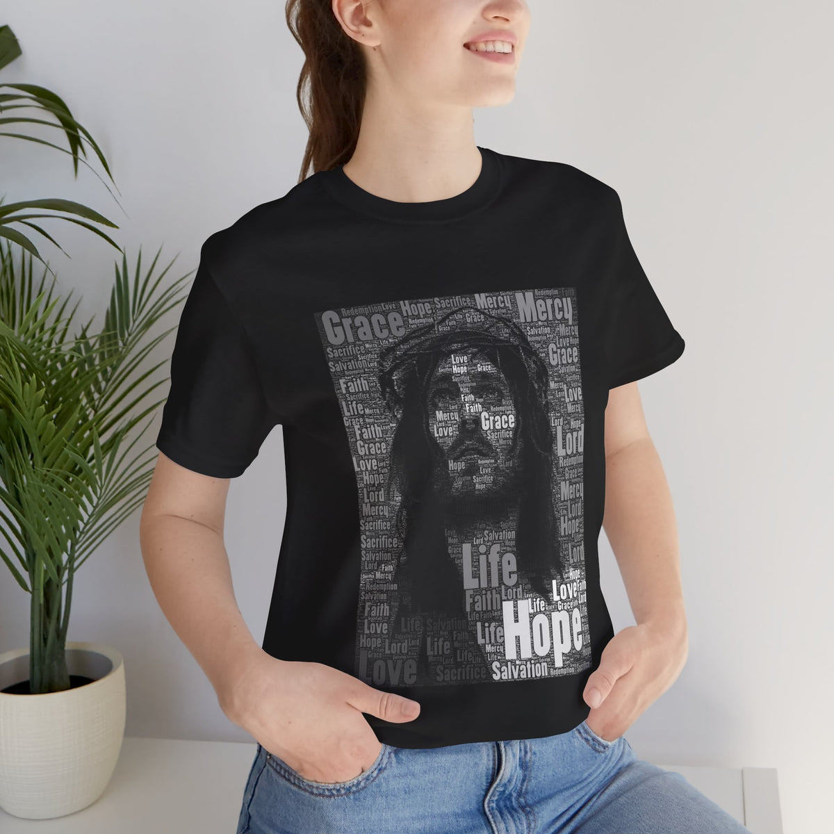 Jesus Christ with Inspiring Words T-shirt - Conscience Garment