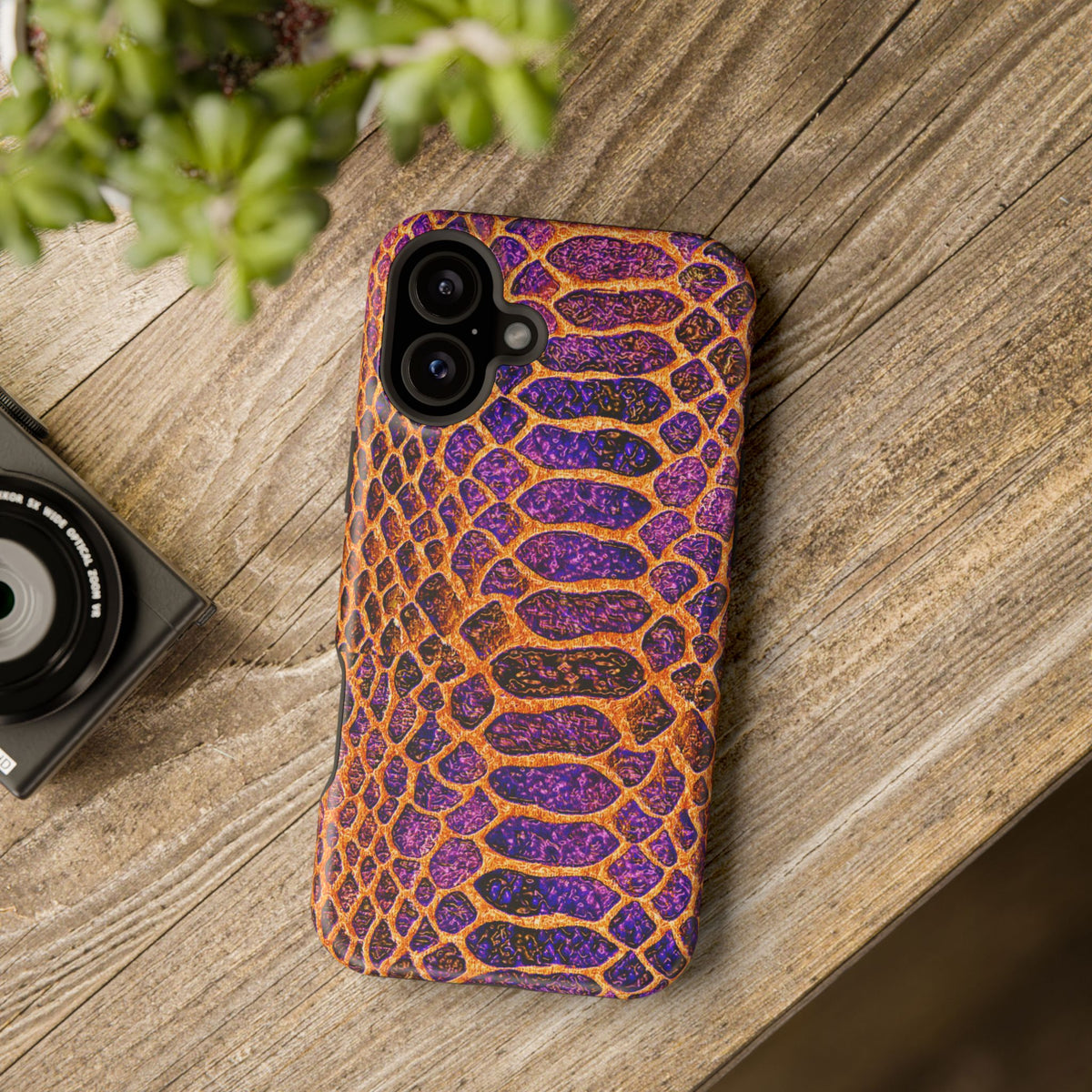 Purple-Gold Snake Skin Magnetic Impact Case