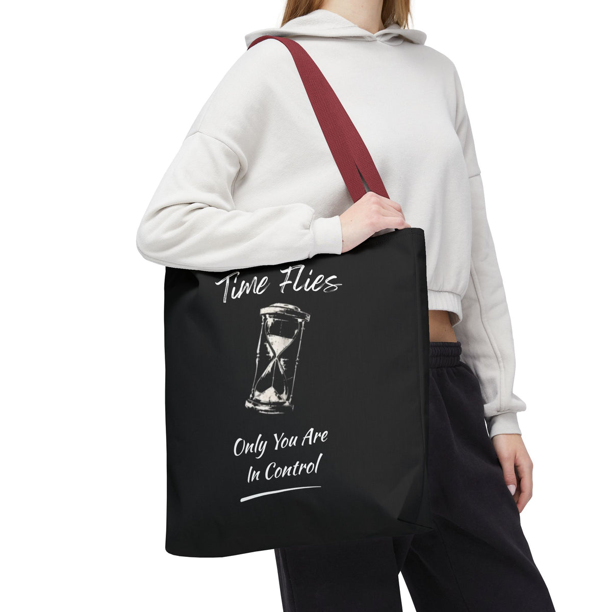 Time Flies Motivational Tote Bag