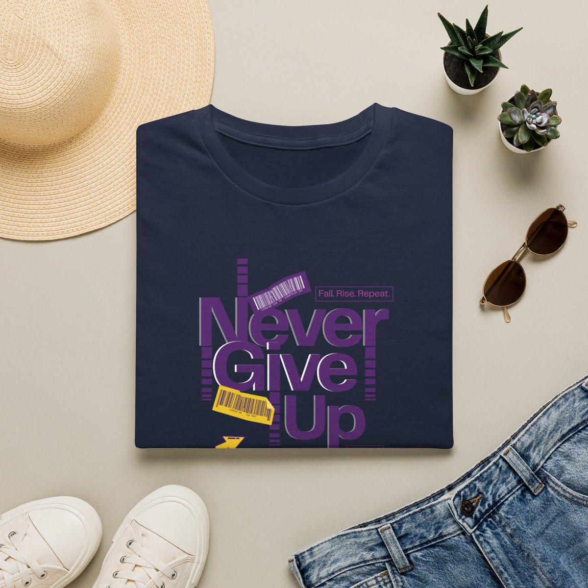 Never Give Up Inspirational T-Shirt — Motivational Graphic Tee