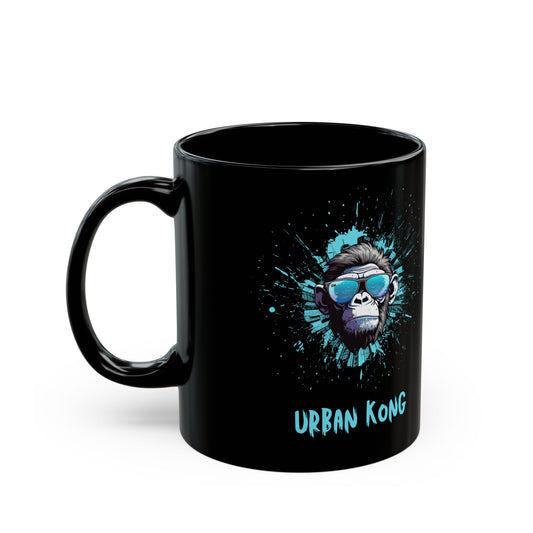 Urban Kong Black Coffee Mug — Cool Ape Graphic 11oz