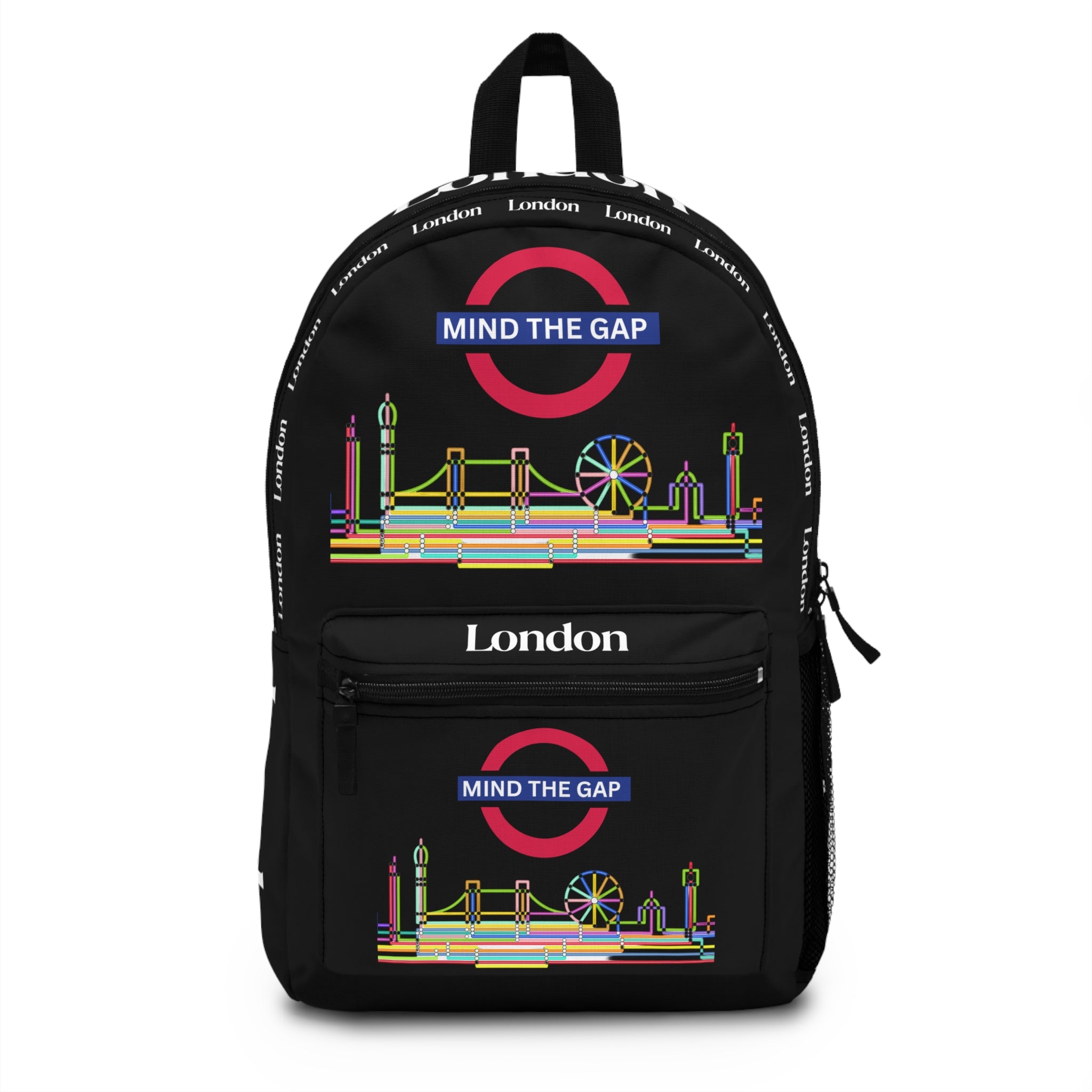 London Map Backpack, Urban Travel Bag, Mind The Gap Design, Gift for Students, Exciting City Adventure Accessory, Perfect for Tours