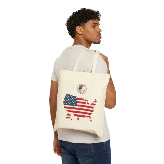 Canvas Tote Bag, Double Sided USA Tote Bag, Gift, Reusable Shopping Bag, Patriotic Tote, American Flag Tote Bag, Eco-Friendly - Conscience Garment