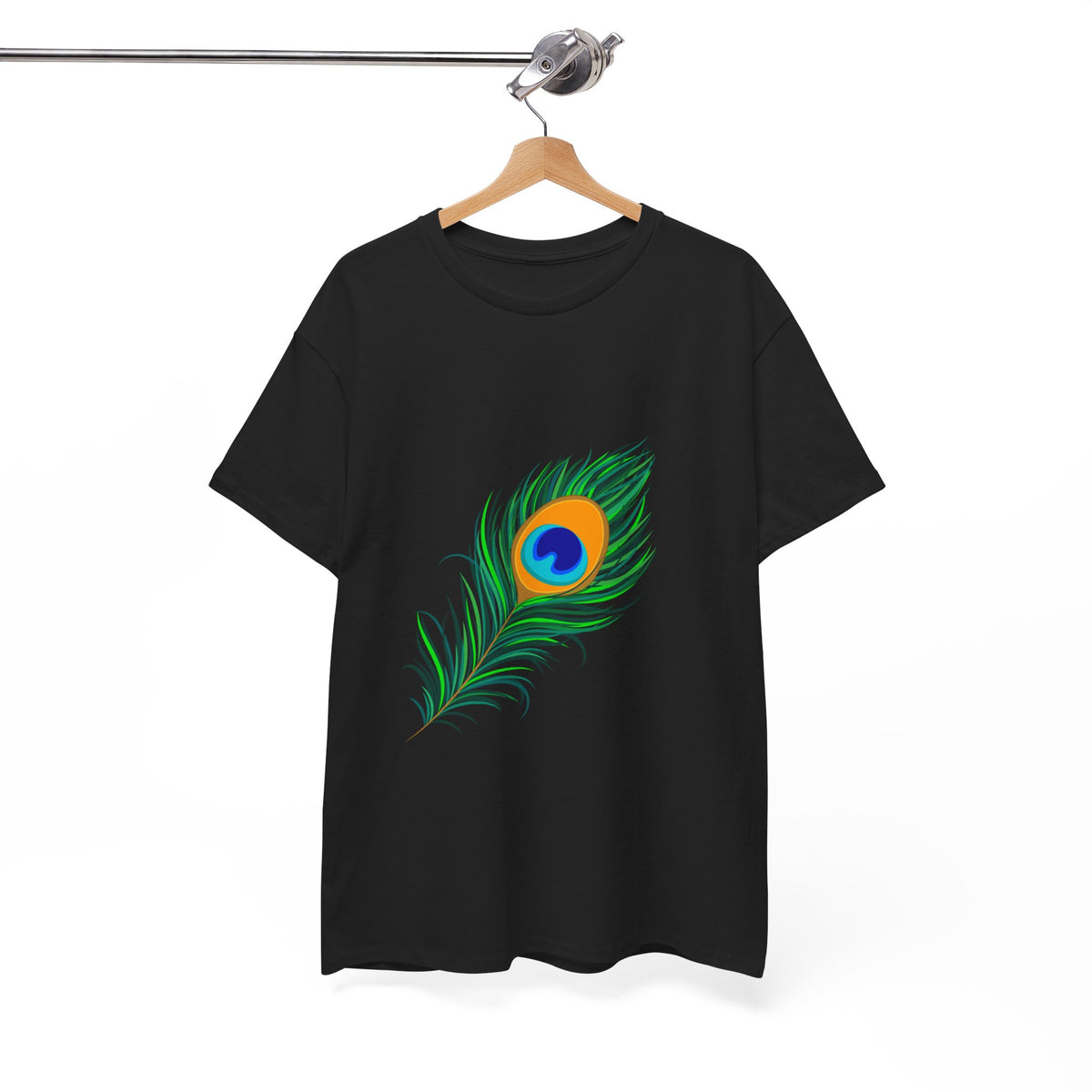 Peacock Feather Tee — Vibrant Nature Graphic T-Shirt - Conscience Garment