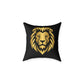 Lion Head Throw Pillow — Gold Lion Decorative Cushion for Living Room