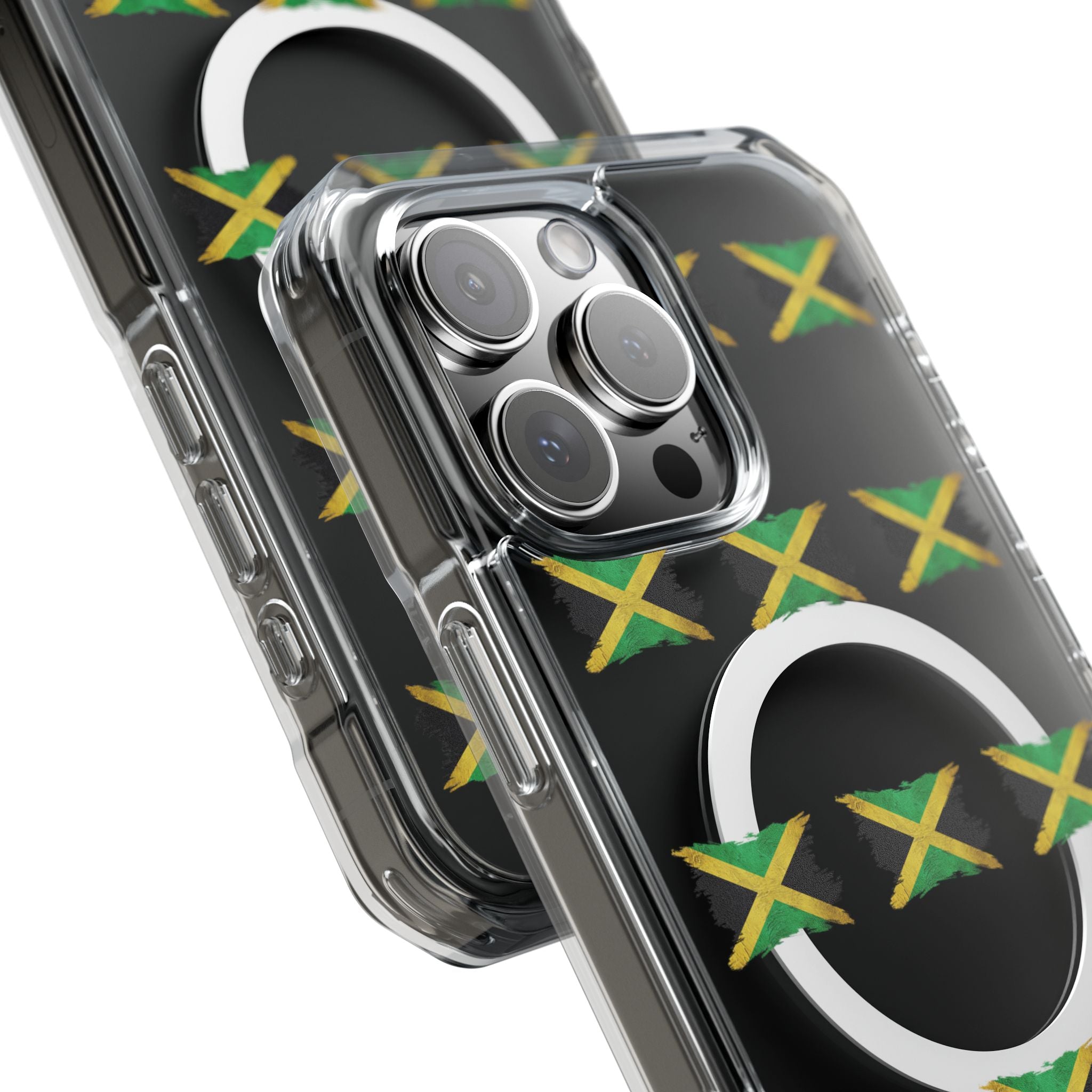 Jamaica Flag Clear Magnetic Phone Case — MagSafe Compatible