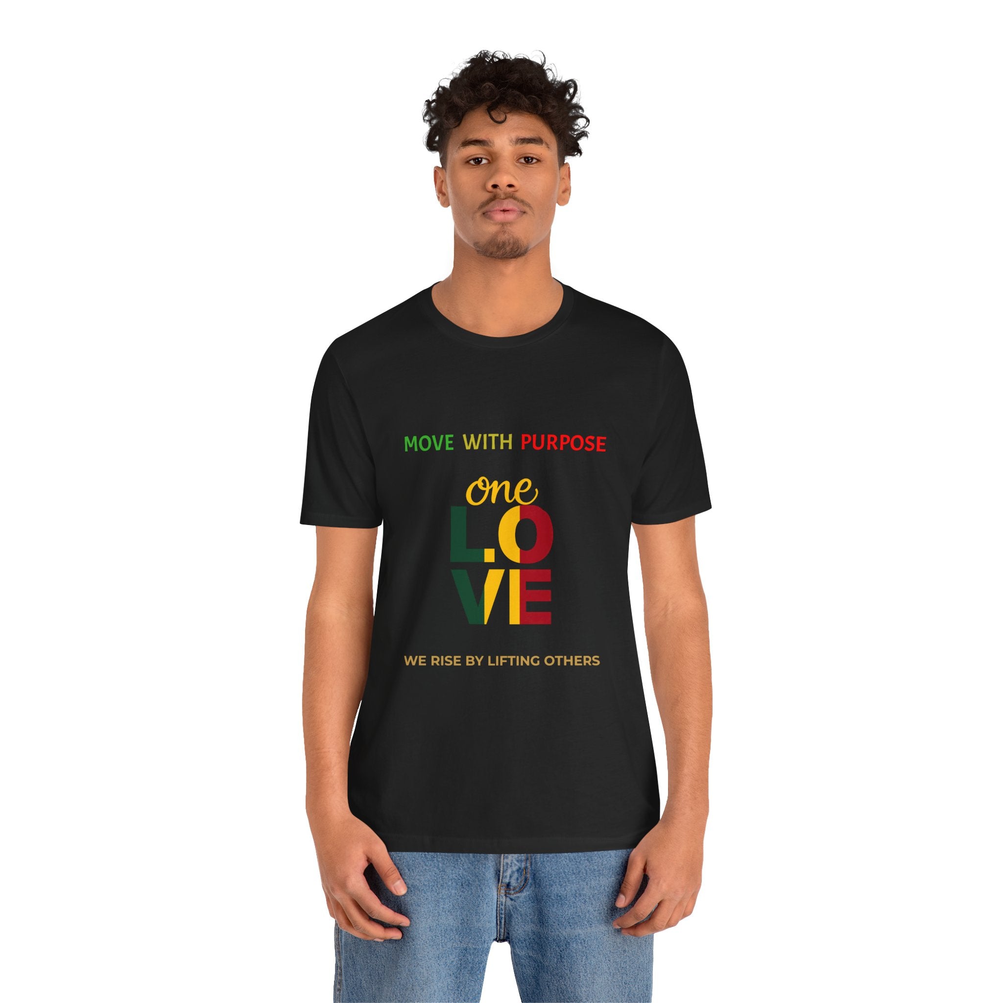 One Love Reggae T-Shirt Move With Purpose Inspirational Graphic T-Shirt