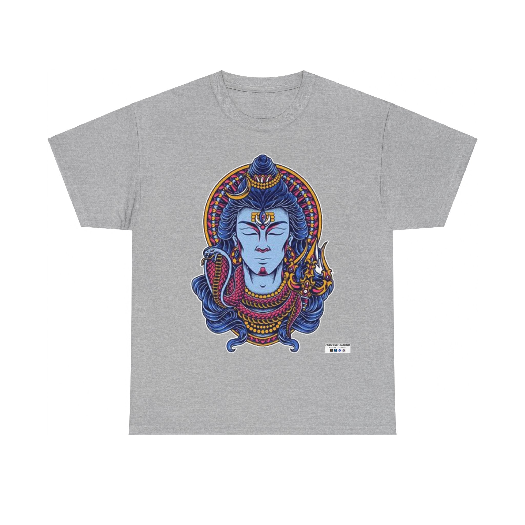 Lord Shiva T shirt, Unisex Heavy Cotton, Gift, Mindfulness, Motivation, Inspiration, Conscience Garment, Wearing, Positive, White