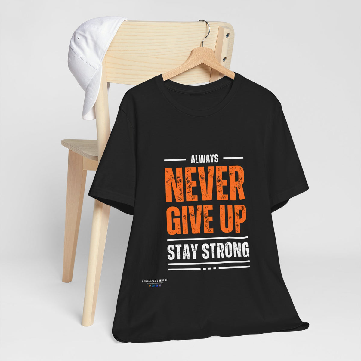 Motivational Never Give Up T-Shirt - Conscience Garment