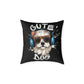 Cute Dog Headphones Square Pillow — Cool Sunglasses Pet Decor