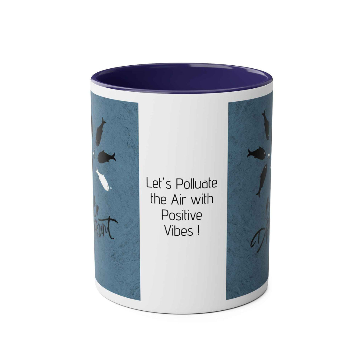 Motivational Two-Tone Mug - Be Different Design, 11oz