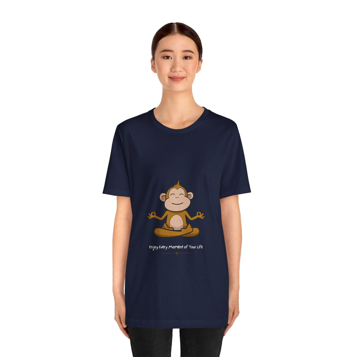 Yoga Monkey Tee - Enjoy Every Moment - Conscience Garment