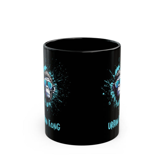 Urban Kong Black Coffee Mug — Cool Ape Graphic 11oz