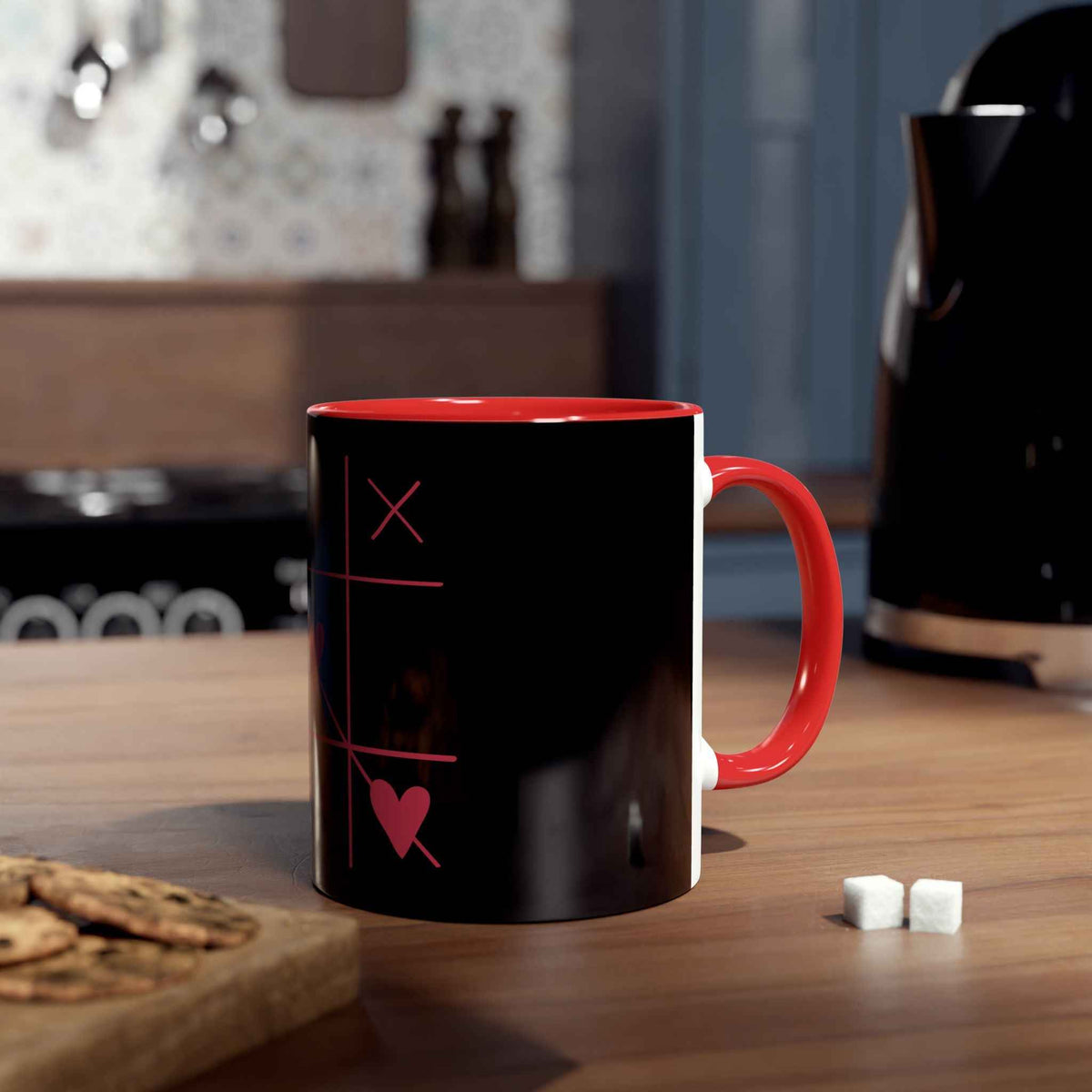 Hearts and Crosses Coffee Mug,  11oz