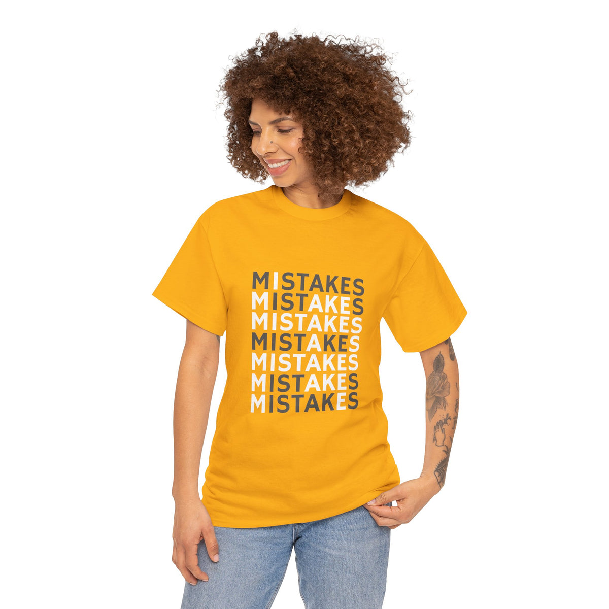 Mistakes Repeat Graphic Tee — Black Typographic T-Shirt