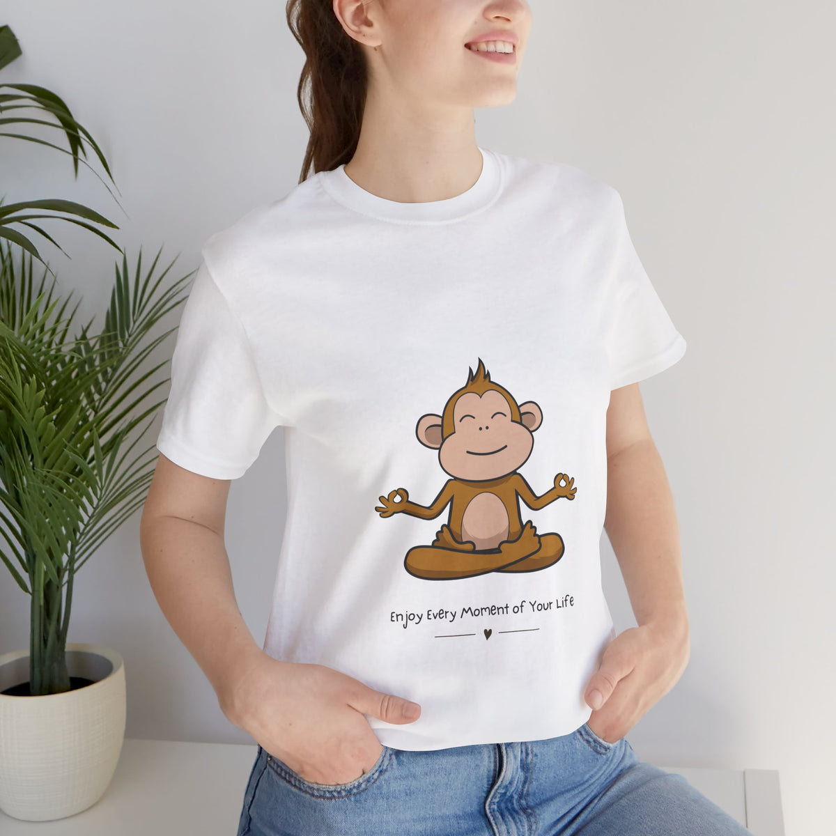 Yoga Monkey Tee - Enjoy Every Moment - Conscience Garment