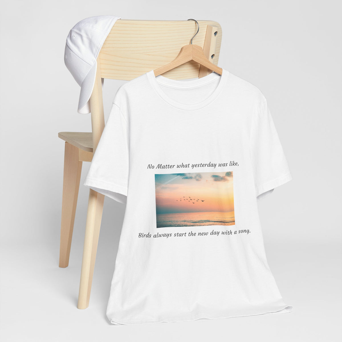 New Day, New Beginning - Inspirational Bird Tee, Unisex Short Sleeve T-Shirt, Motivational Quote Shirt, Nature Lover Gift, Positive Vibes Apparel - Conscience Garment