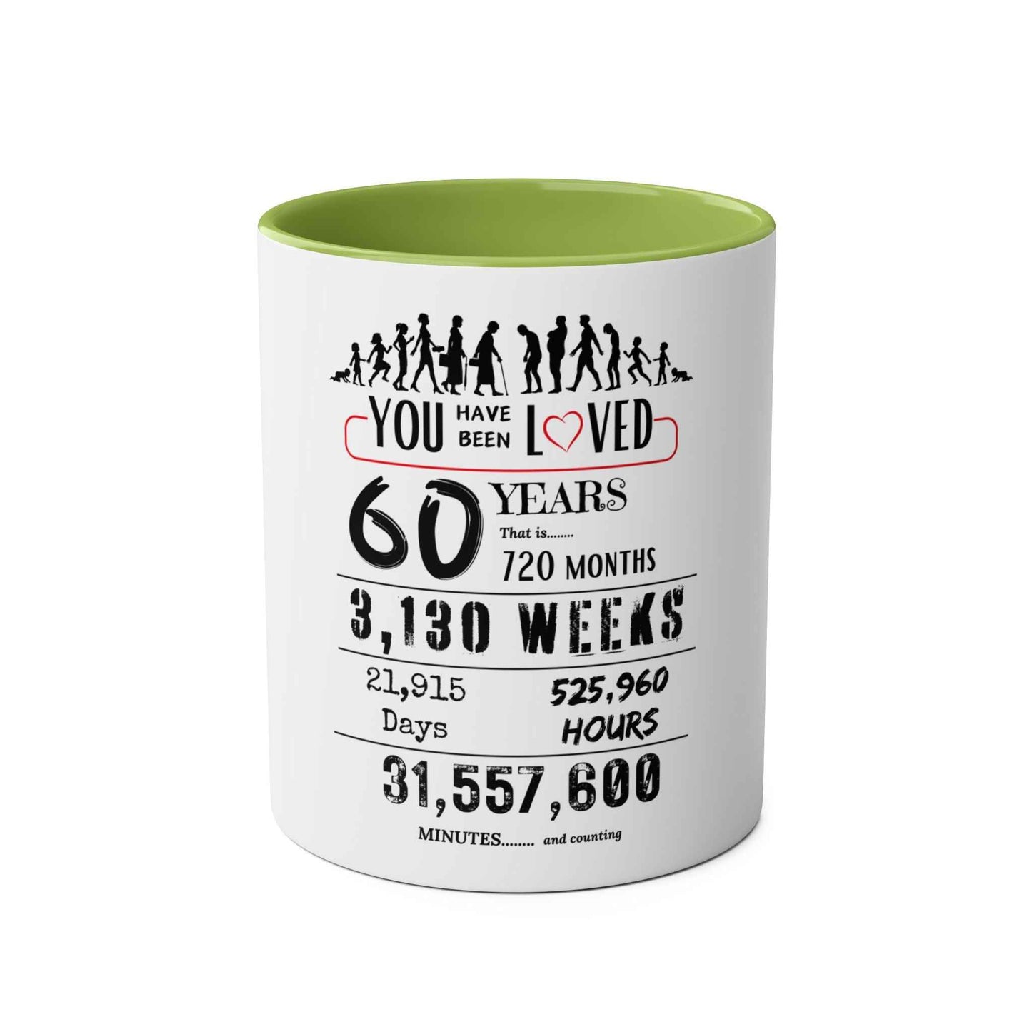 60th Birthday Two-Tone Coffee Mug, 11oz