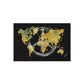 Peace World Map Outdoor Rug — Watercolor Earth & Peace Symbol Doormat