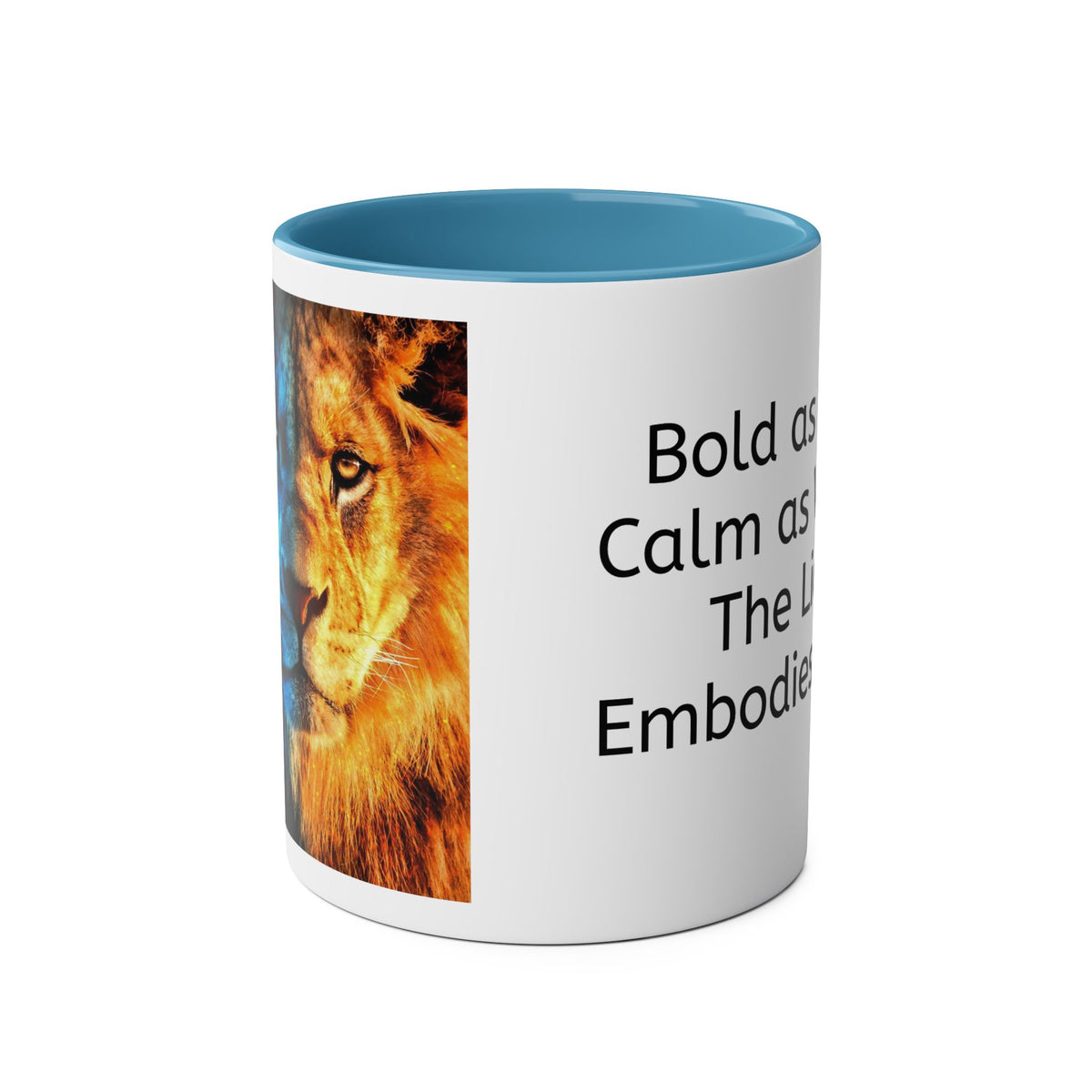 Lion Fire and Water Design Mug, Two-Tone, 11oz - Conscience Garment