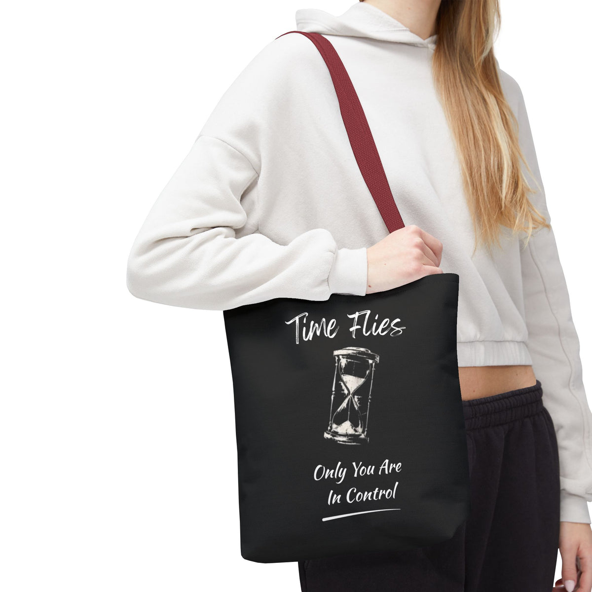 Time Flies Motivational Tote Bag