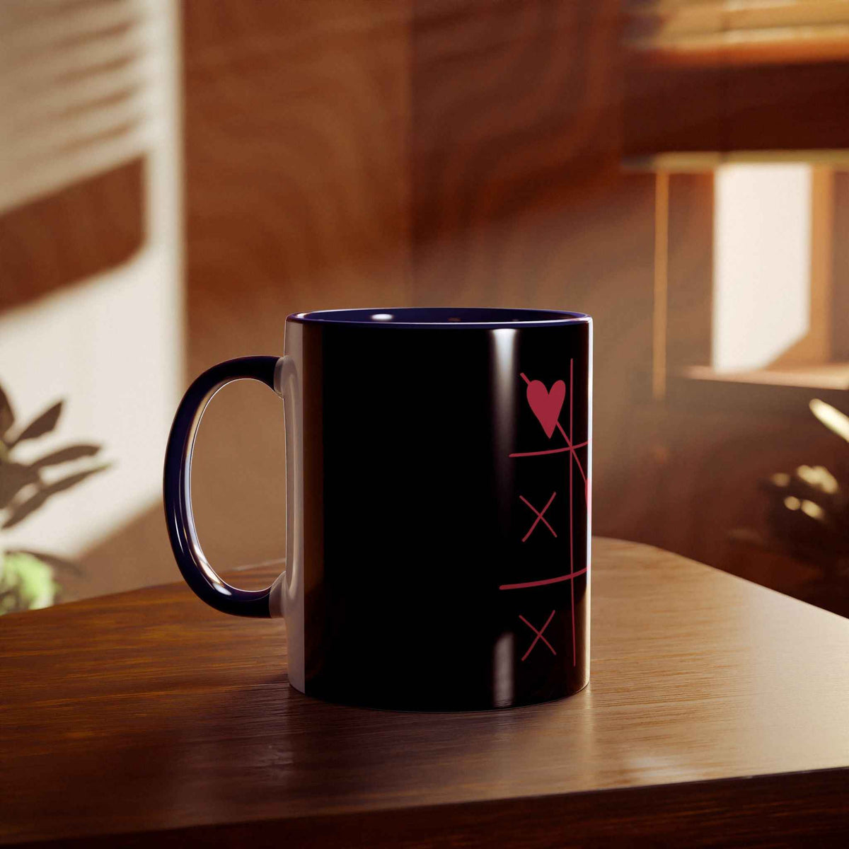 Hearts and Crosses Coffee Mug,  11oz