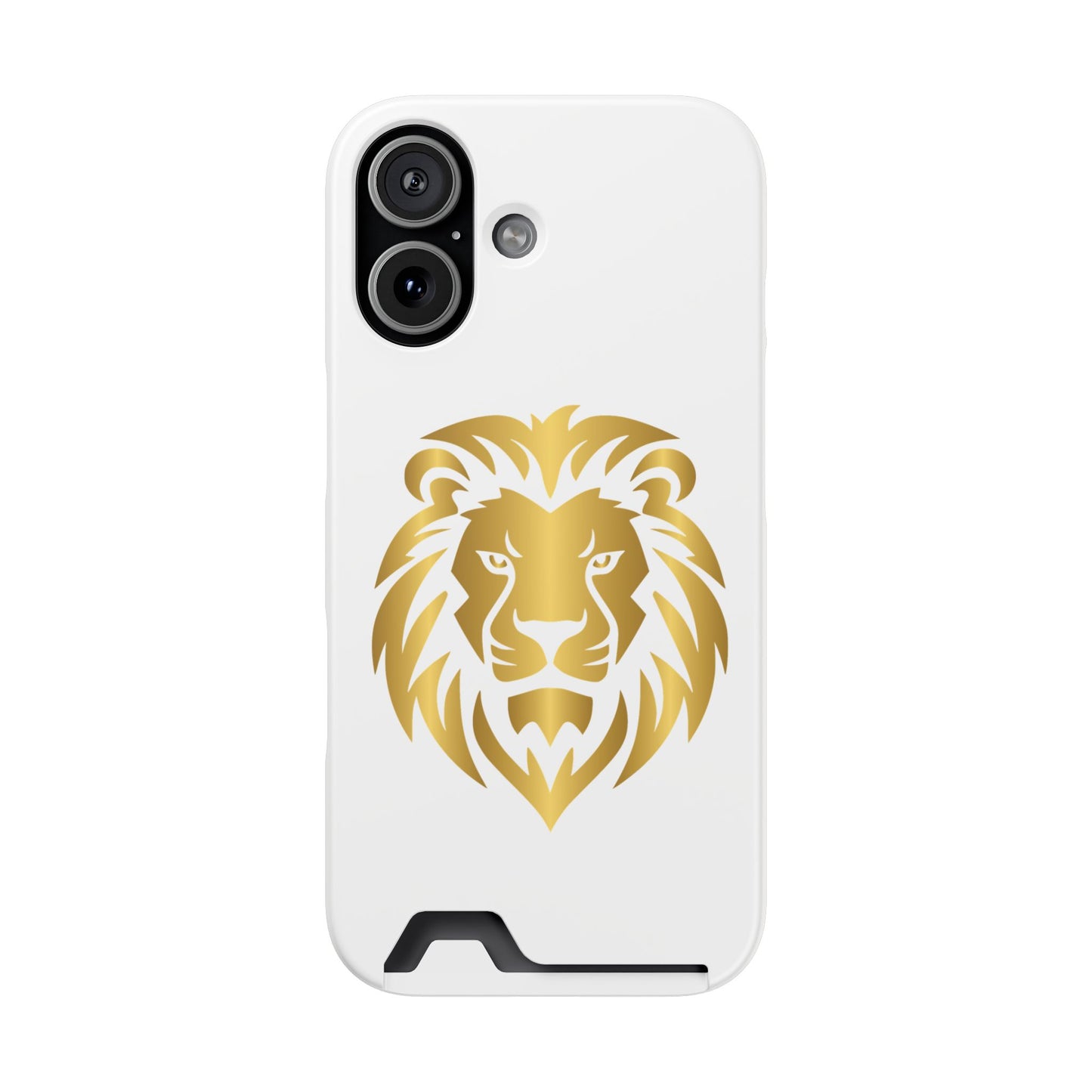 Lion Head Card Holder Phone Case — Gold Lion Wallet Phone Case
