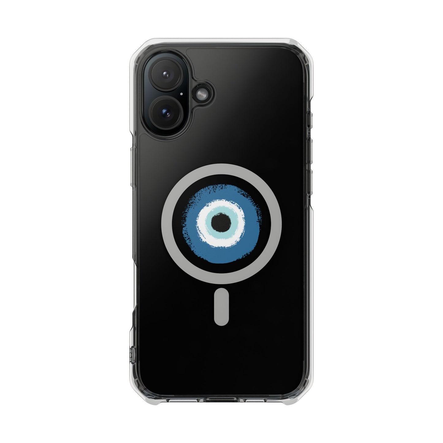 Clear Magnetic Phone Case with Evil Eye Design — Protective MagSafe-Compatible iPhone Cover