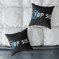 Top Sis Square Throw Pillow — Black Canvas Accent Cushion