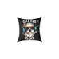 Cute Dog Headphones Square Pillow — Cool Sunglasses Pet Decor